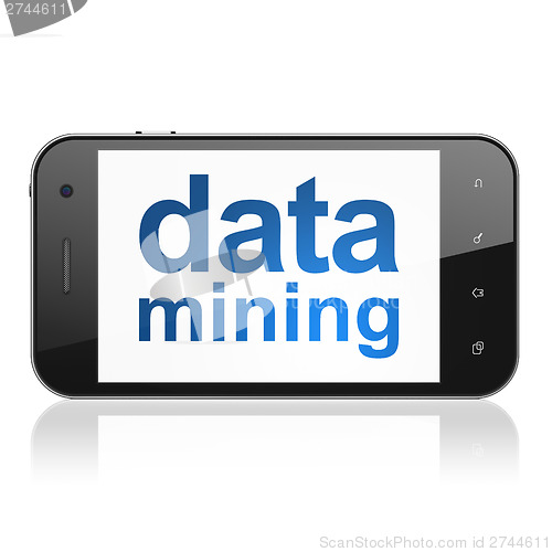 Image of Information concept: Data Mining on smartphone