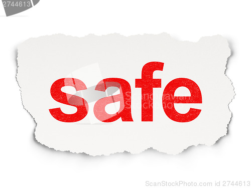 Image of Privacy concept: Safe on Paper background