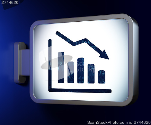 Image of Business concept: Decline Graph on billboard background