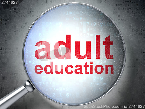Image of Education concept: Adult Education with optical glass