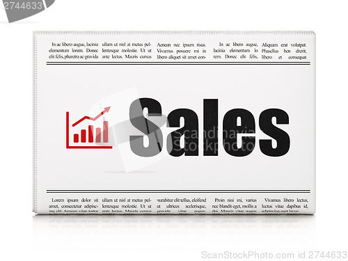 Image of Marketing news concept: newspaper with Sales and Growth Graph
