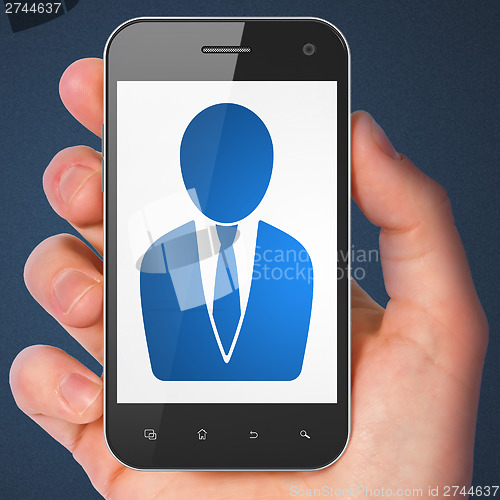 Image of Law concept: Business Man on smartphone