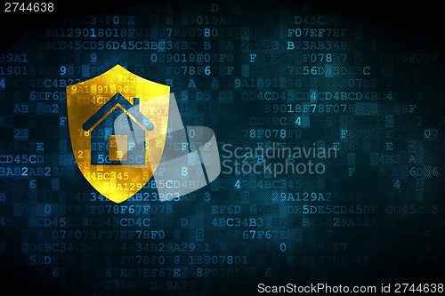 Image of Business concept: Shield on digital background