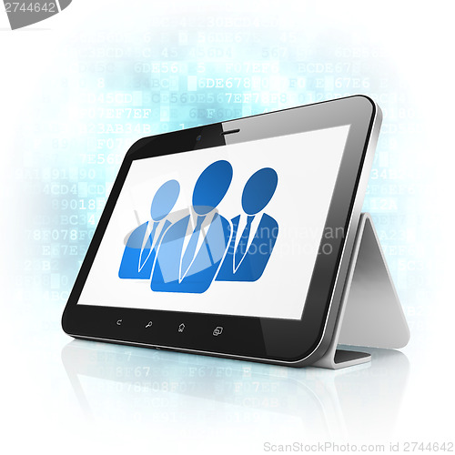 Image of News concept: Business People on tablet pc computer