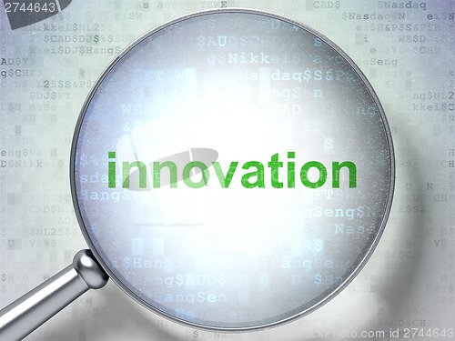 Image of Business concept: Innovation with optical glass