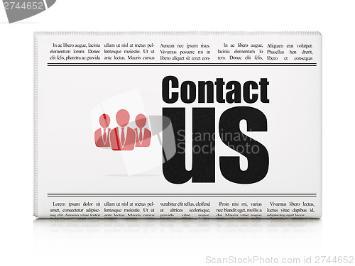 Image of Advertising news concept: newspaper with Contact Us and Business