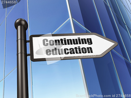 Image of Education concept: Continuing Education on Building background