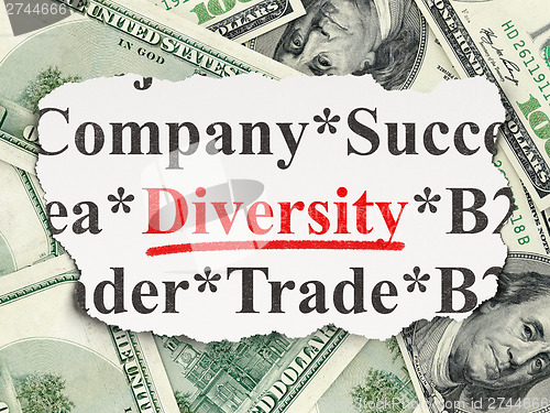 Image of Business concept: Diversity on Money background