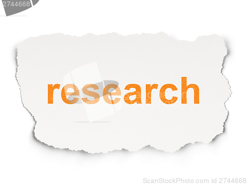 Image of Advertising concept: Research on Paper background