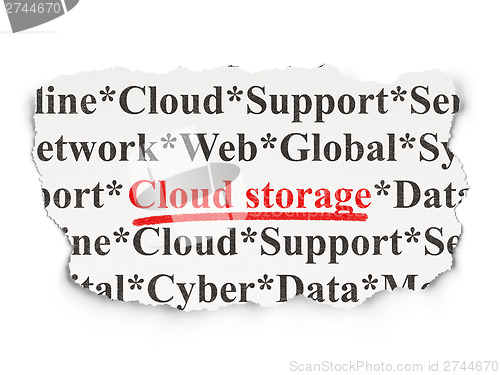 Image of Cloud networking concept: Cloud Storage on Paper background