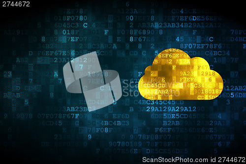 Image of Cloud computing concept: Cloud on digital background
