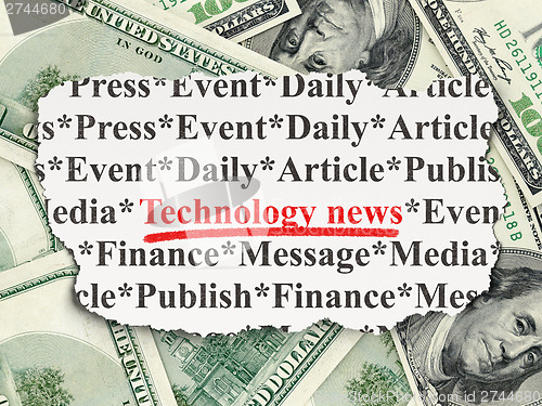 Image of News concept: Technology News on Money background