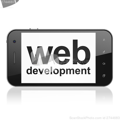 Image of Web design concept: Web Development on smartphone