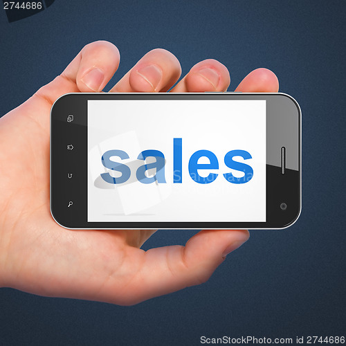 Image of Marketing concept: Sales on smartphone