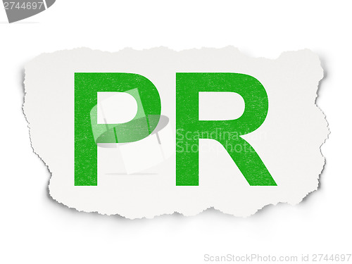 Image of Marketing concept: PR on Paper background