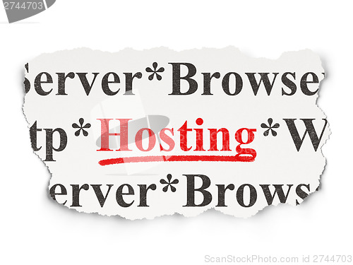 Image of Web design concept: Hosting on Paper background