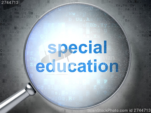 Image of Education concept: Special Education with optical glass