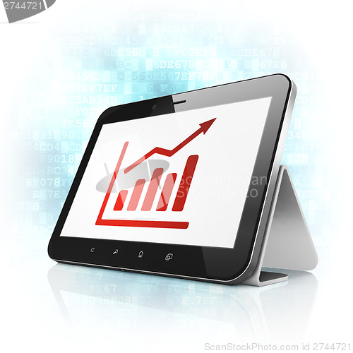 Image of Business concept: Growth Graph on tablet pc computer