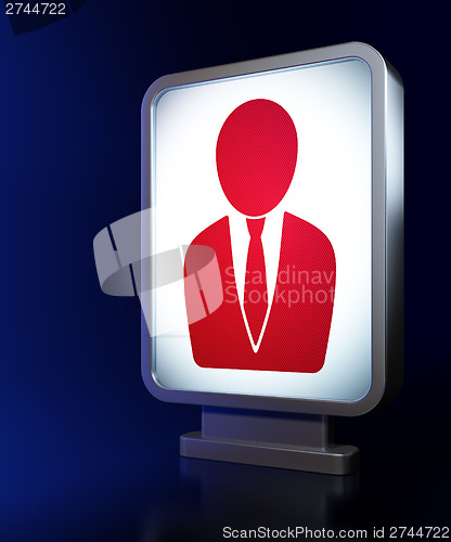 Image of News concept: Business Man on billboard background