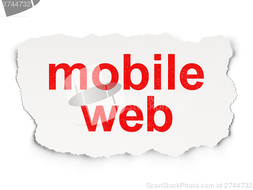 Image of Web design concept: Mobile Web on Paper background