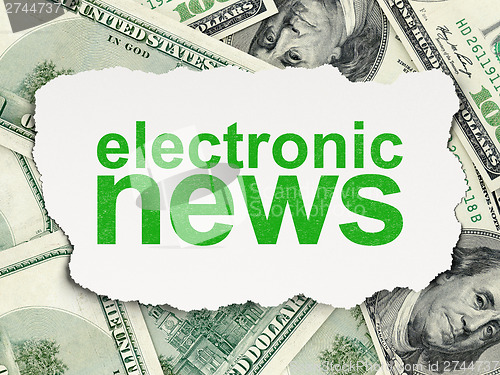 Image of News concept: Electronic News on Money background