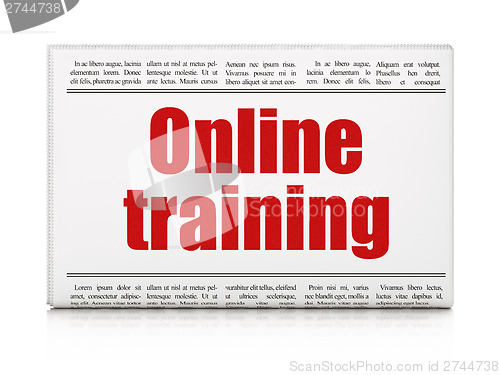 Image of Education news concept: newspaper headline Online Training