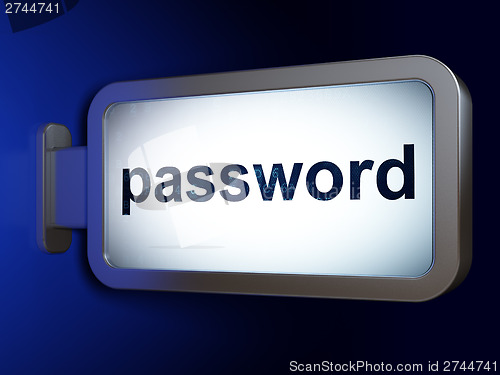 Image of Privacy concept: Password on billboard background