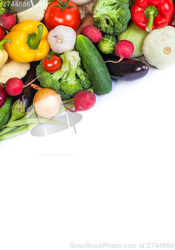 Image of Group of fresh vegetables isolated on white