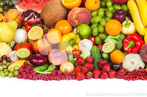 Image of Group of fresh vegetables isolated on white