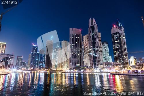 Image of Dubai Marina cityscape, UAE