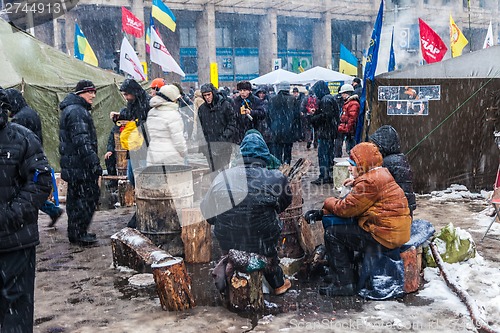 Image of Protest on Euromaydan in Kiev against the president Yanukovych