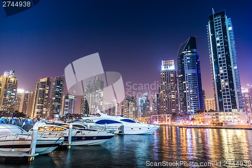 Image of Dubai Marina cityscape, UAE