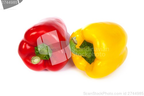Image of Group of seet bell peppers isolated on white