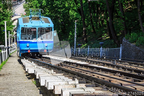 Image of Funicular trains moving on the hill