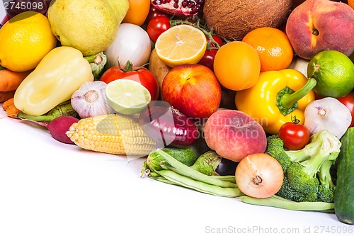 Image of Group of fresh vegetables isolated on white