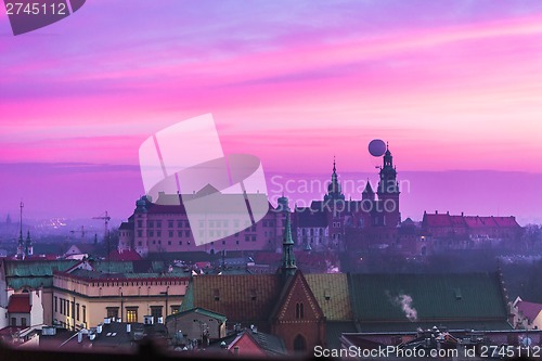 Image of Poland, Krakow. Wawel Castle and Wistula . Krakow Poland.