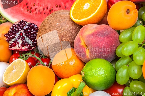 Image of Group of fresh vegetables isolated on white