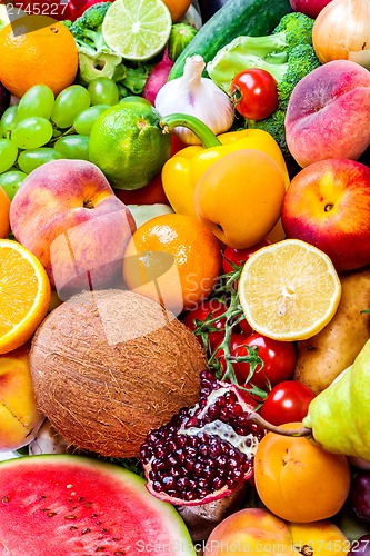 Image of Group of fresh vegetables isolated on white