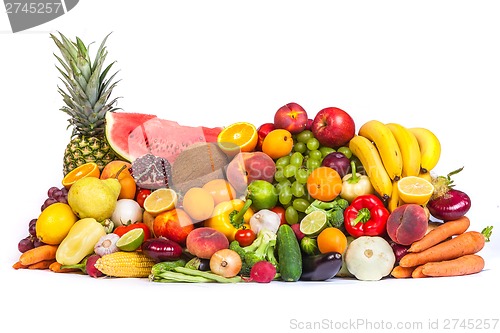 Image of Group of fresh vegetables isolated on white