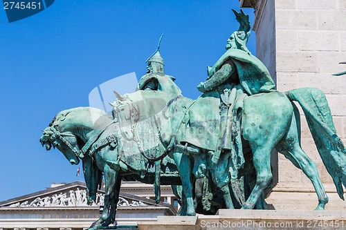 Image of Hungary, Budapest Heroes' Square in the summer on a sunny day