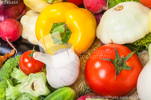 Image of Group of fresh vegetables isolated on white