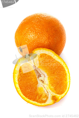 Image of Fresh orange and a half part of orange