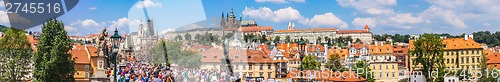 Image of Karlov or charles bridge in Prague in summer