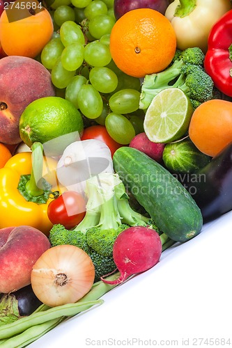 Image of Huge group of fresh vegetables and fruits