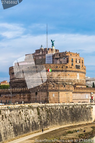 Image of Sant Angelo Castle and Bridge in Rome, Italia.