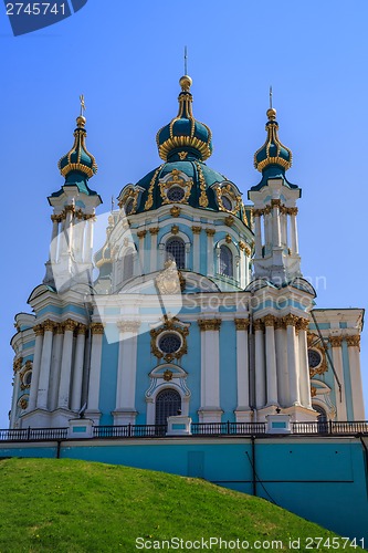 Image of St. Andrew's church in Kyiv, Ukraine