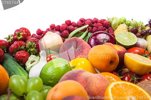 Image of Huge group of fresh vegetables and fruits