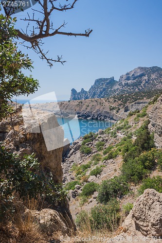 Image of Summer view seacoast. Sudak beach. Black Sea, Ukraine