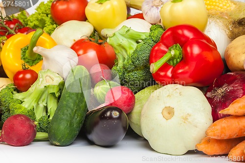 Image of Group of fresh vegetables isolated on white