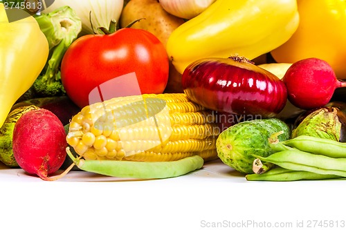 Image of Group of fresh vegetables isolated on white